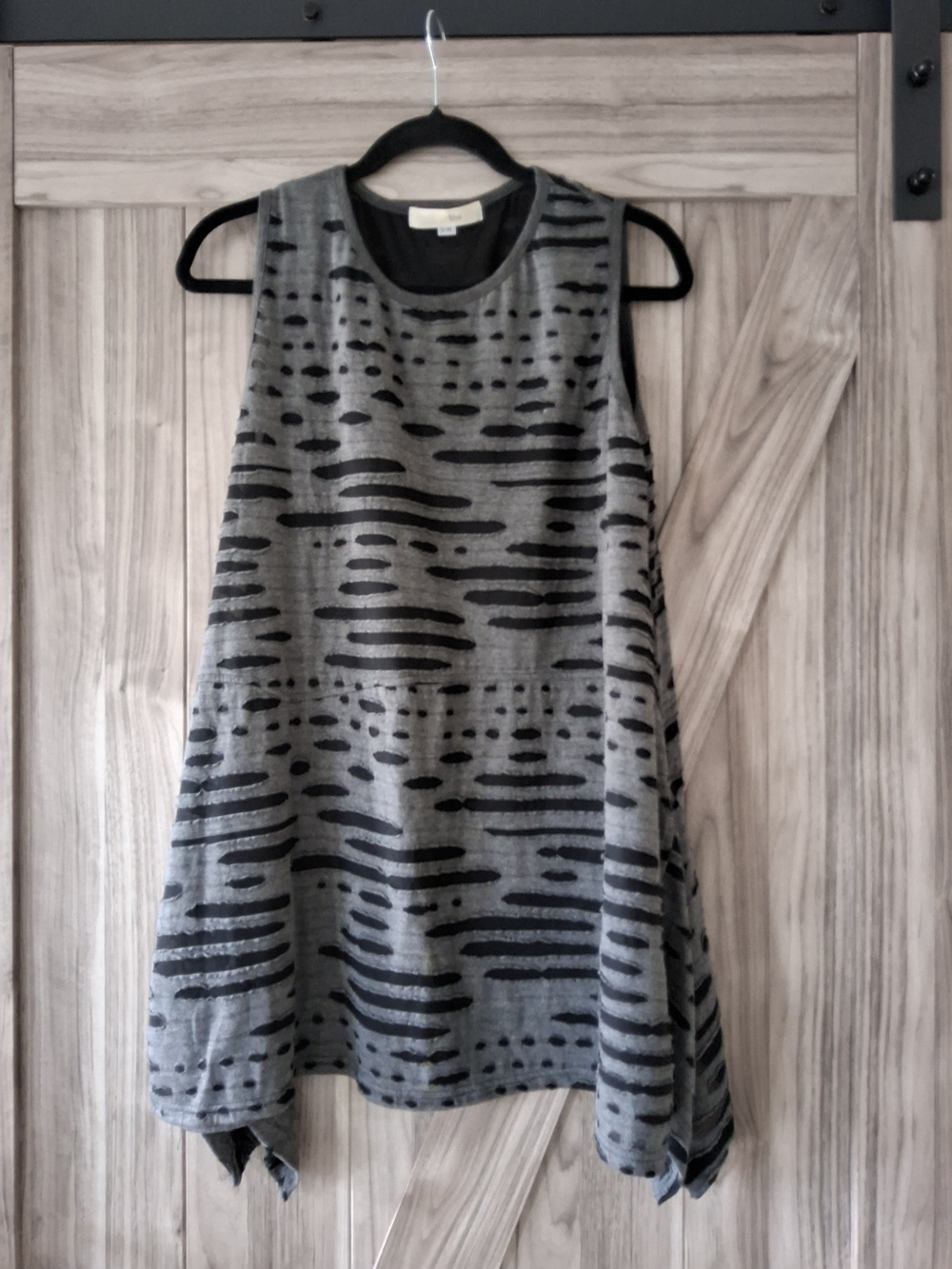 Yea Charcoal Patterned Swing Tank Top